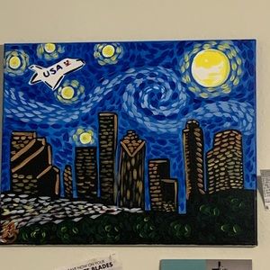 One of a kind stary night over Houston skyline